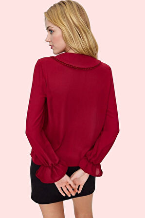 Kadın Dantel Detaylı Oversize Gömlek; Rahat Kesim Uzun Kollu İş ve Günlük Kaliteli Malzeme