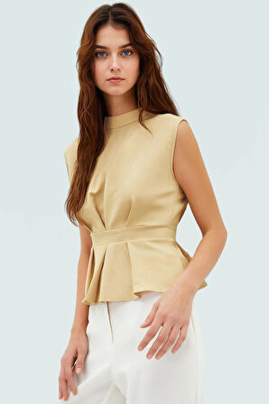 Fitted Bisiklet Yaka Bluz Nefes Alan Polyester Kumaştan İş Giysisi Rahat Ve Şık Modern Stil