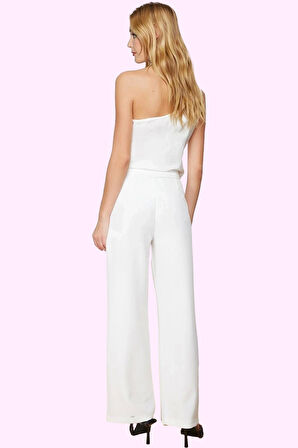 Kadın Boru Paça Pantolon Polyester Elastan Günlük Ve İş Kullanımı Yaz Aylarının Vazgeçilmezi