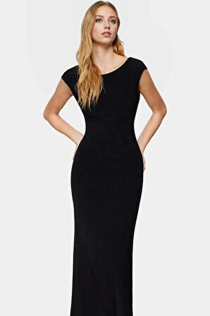 Şık Maxi Elbise Sırt Detaylı Bodycon 96% Polyester Yazlık Seçkin Malzeme Dayanıklı