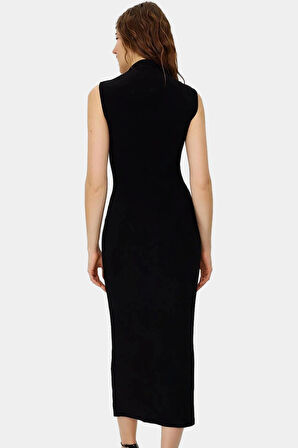 Şık Bodycon Maxi Elbise Polyester Elastan Karışımı Rahat Günlük Profesyonel Görünüm Konforlu Kesim