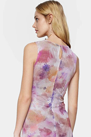 Esnek Örme Maxi Elbise Çiçek Desenli Astarlı Bodycon Özel Tasarım Premium Kalite Uzun Ömürlü