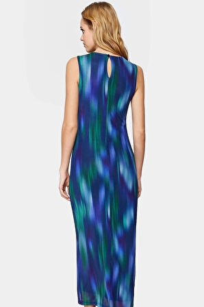 Esnek Örme Maxi Elbise Çiçek Desenli Astarlı Bodycon Özel Tasarım Premium Kalite Uzun Ömürlü