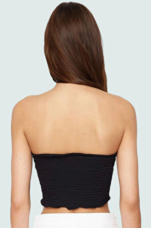 Pamuklu Straplez Bluz Fitted Gipeli Kolsuz Günlük Kullanım Dayanıklı Malzeme Mükemmel Uyum