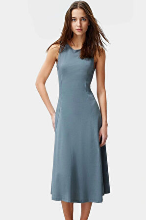 Yazlık Kolsuz Skater Midi Elbise %Pamuk Rahat ve Şık Konforlu Kesim Yüksek Kalite Özel Tasarım