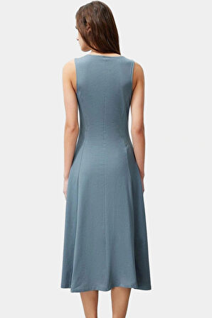 Yazlık Kolsuz Skater Midi Elbise %Pamuk Rahat ve Şık Konforlu Kesim Yüksek Kalite Özel Tasarım