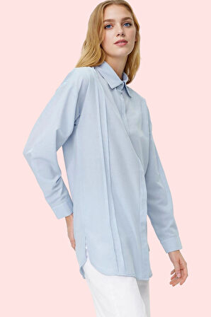 Kadın Regular Kalıp Dokuma Gömlek İncili Detaylar Casual Günlük Kullanım Dayanıklı Malzeme