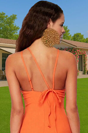 Şık Halter Yaka Maxi Abiye Elbise Polyester Elastan Karışımı A line Kalıp Kaliteli İşçilik