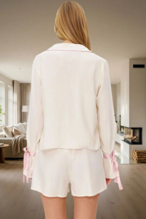 Şık ve Rahat Homewear Viskoz Pijama Takımı Boru Paça Şort Uzun Ömürlü Modern Stil