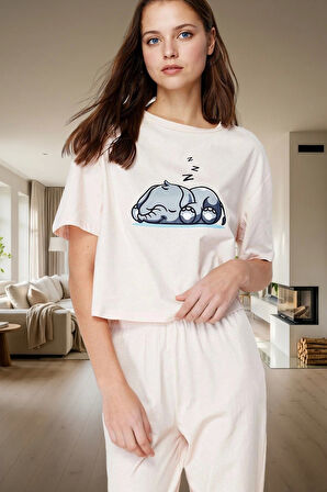 Pamuk Örme Boru Paça Pijama Takımı Premium Kalite Profesyonel Görünüm Modern Stil