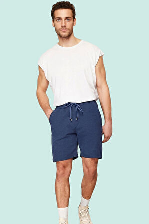 Erkek Sportif Dokulu Waffle Şort Renk Rahat Günlük Yaz Kombinleri Hafta Sonu Modern Tasarım