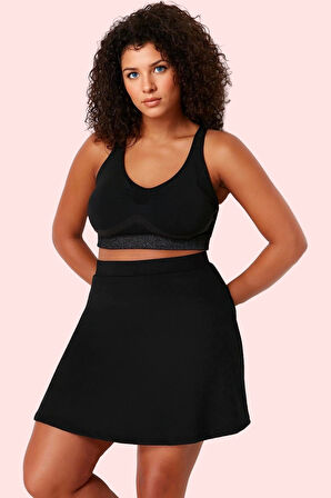 Kadın Spor Şort Etek 2 Katmanlı Örme Kumaş Nefes Alabilir Günlük Kullanım Kaliteli Malzeme