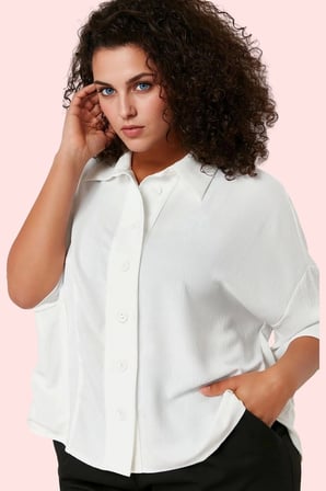 Kadın Truvakar Kol Polyester Dokuma Gömlek Oversize Kalıp Günlük Şıklık Yaz Aylarının Vazgeçilmezi