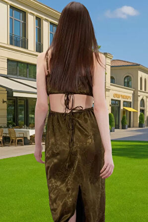 Midi Boy Askılı Saten Abiye Elbise Özel Günler İçin Rahat Ve Şık Şık Görünüm Profesyonel Görünüm