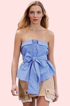 Kadın Regular Boy Pamuklu Fitted Straplez Gömlek Şık Gece Çıkışları İçin Dayanıklı Malzeme