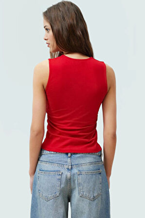 Kadın Yazlık Kolsuz Bluz Pamuklu Rahat Kare Yaka Premium Kalite Modern Stil