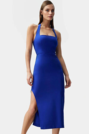 Yazlık Kadın Midi Elbise Bodycon Kesim Finike Kumaş Özel Günler İçin Uzun Ömürlü Rahat Kullanım