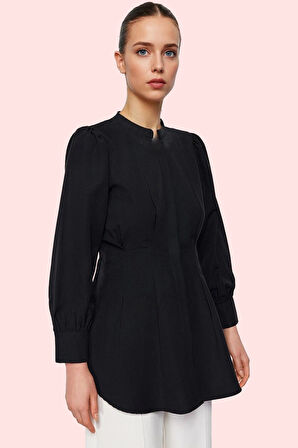 Kadın Ramadan Koleksiyonu Uzun Kollu Belden Oturan Pamuklu Gömlek Yaz Aylarının Vazgeçilmezi