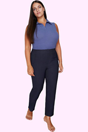 Kadın Regular Pantolon; Yüksek Bel Cigarette Kalıp Fermuarlı Günlük Kullanım Modern Tasarım