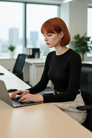 Kadın Uzun Kollu Basic Fitted Bisiklet Yaka Triko Kazak İlkbahar Sonbahar Günlerine Şıklık Katıyor