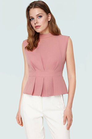 Fitted Bisiklet Yaka Bluz Nefes Alan Polyester Kumaştan İş Giysisi Rahat Ve Şık Modern Stil