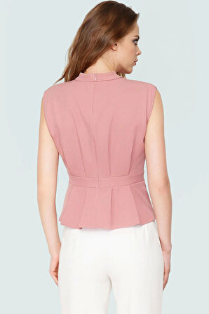 Fitted Bisiklet Yaka Bluz Nefes Alan Polyester Kumaştan İş Giysisi Rahat Ve Şık Modern Stil