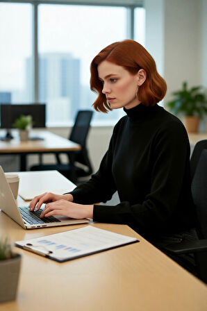 Kadın Basic Oversize Balıkçı Yaka Triko Kazak Standart Kol Rahatlığıyla Kış Sezonu Vazgeçilmezi