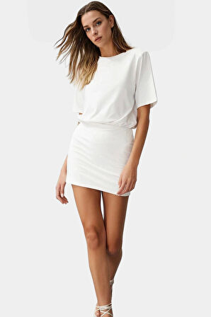 Kısa Kollu Bodycon Elbise Yumuşak Pamuk Kumaş Rahat Kesim Dayanıklı Malzeme Mükemmel Uyum