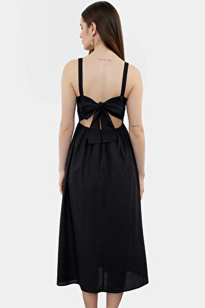 A Kesim Kolsuz Midi Elbise Yazın Şıklığı ve Rahatlığı Özel Tasarım Şık Görünüm Trend