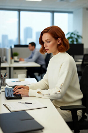 Kadınlar İçin Konforlu Gri Triko Kazak Düşük Kol ve Dik Yaka Tasarımı Düğmeli Kışlık Regular Kalıp