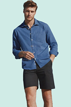 Erkek Pamuklu Dokuma Gömlek Basic Siluet Yaka Günlük Ve İş Hayatı Yaz Aylarının Vazgeçilmezi