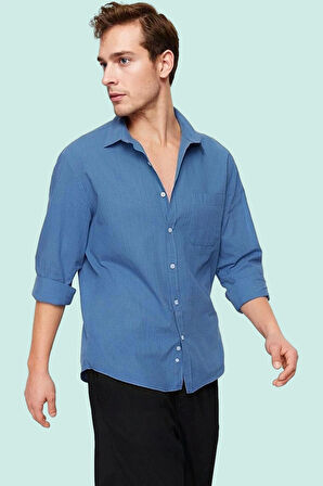 Erkek Pamuklu Dokuma Gömlek Basic Siluet Yaka Günlük Ve İş Hayatı Yaz Aylarının Vazgeçilmezi