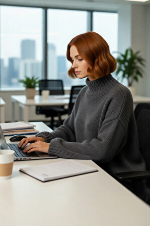 Kadın Kalın Oversize Triko Kazak Dik Yaka Detayıyla Casual Kombinlerin Vazgeçilmezi Kaliteli