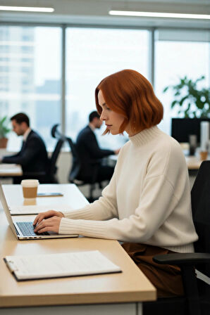 Kadın Basic Düz Desen Oversize Kesim Dik Yaka Triko Kazak Reglan Kol Kış Aylarının Konforlu Şıklığı