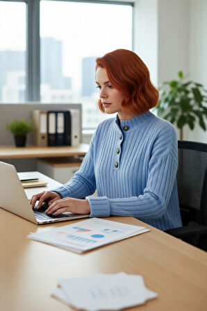 Kadın Ekru Rahat Kalıp Düz Desen Düğmeli Yaka Triko Kazak Sonbahar Kış Gardıropların Yıldızı