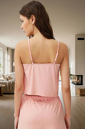 2 Parçalı Viskoz Pijama Takımı Şık Biye Detaylı Rahat ve Nefes Alabilir Mükemmel Uyum