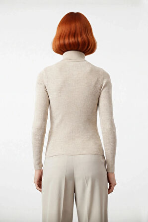 Kadın Basic Balıkçı Yaka Fitted Triko Kazak Akrilik Kumaşıyla Kış Kombinlerinin Vazgeçilmezi