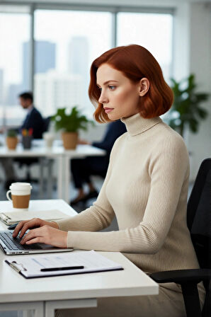 Kadın Basic Balıkçı Yaka Fitted Triko Kazak Akrilik Kumaşıyla Kış Kombinlerinin Vazgeçilmezi