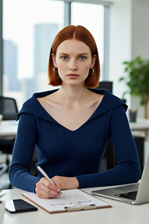 Kadın Modern Fitted Triko Bluz Devrik Carmen Yaka İnce Fitilli Dokuma Uzun Kol Crop Tasarım