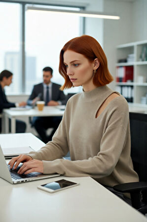 Kadın Basic Oversize Bisiklet Yaka Cut Out Triko Kazak Akrilik Fitilli Uzun Boy Kışlık Rahatlık