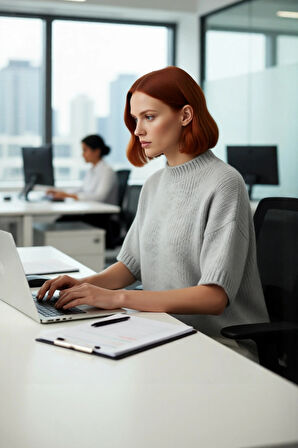 Kadın Oversize Kesim Dik Yaka Kalın Dokulu Triko Kazak Kısa Kollu Rahat İlkbahar Sonbahar Giysisi