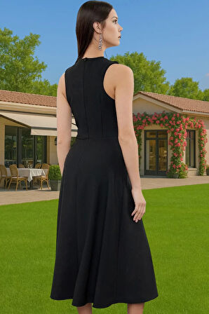 Halter Yaka Taş Detaylı Polyester Abiye Elbise Trend Tasarım Kaliteli İşçilik Özenle Seçilmiş