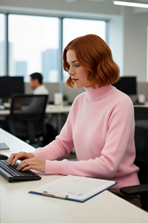 Kadın Cool Comfort Oversize Dik Yaka Triko Kazak Basic Rahat Kışlık Bordo Günlük Şıklığı Tamamlar