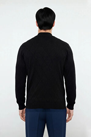 Erkek Casual Şık Regular Fit Pamuk Akrilik Triko Yarım Balıkçı Fermuarlı Kazak Kış İçin Kaliteli