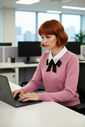 Kadın Günlük Ve Ofis Şıklığı İçin Regular Kalıp Taşlı Triko Kazak Tek Plaka Dokuma Rahatlığında