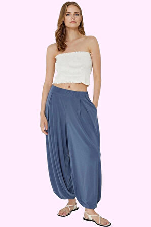 Kadın Pileli Şalvar Pantolon Modal Kumaş Koleksiyonu Sürdürülebilir Günlük Kullanım