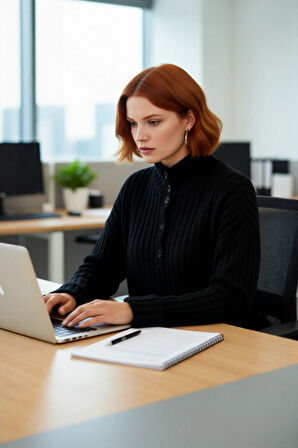 Kadın Düğmeli Triko Kazak Relaxed Kalıp Dik Yaka Fitilli Dokuma Soğuk Havalarda Şıklık ve Konfor