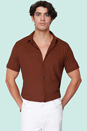 Erkek Yazlık Rahat Gömlek; Regular Fit Kısa Kol Gömlek Yaka Düz Desen Yaz Aylarının Vazgeçilmezi
