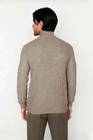 Erkekler İçin Düz Desen Balıkçı Yaka Akrilik Triko Kazak Kış Sezonunda Rahatlığı Ve Zarafeti