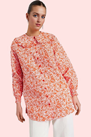 Kadın Yazlık Bebe Yaka Gömlek Polyester Pamuk Rahat Günlük Hafta Sonu Yaz Aylarının Vazgeçilmezi